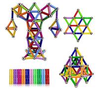 Jokooan Construcciones Magneticas Niños 144 Piezas, Set di Bastones Magnéticas Bloques Magneticos Juego Educativo para niños (Color Aleatorio)