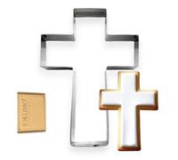 JOKUMO Cortador de galletas con forma de cruz grande de 10 cm, acero inoxidable 18/0
