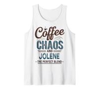 Jolene Personalized Cute Coffee Girls Jolene Name Camiseta sin Mangas