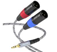 JOLGOO Cable de conexión estéreo TRS de 3,5 mm a doble XLR macho Pro, estéreo TRS de 1/8 pulgadas a 2 XLR macho Y divisor de micrófono, 15 pies