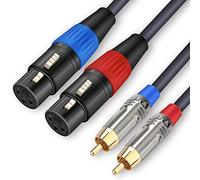 Jolgoo Cable XLR a RCA - Doble hembra a doble macho, 3.3 pies, audio HiFi, cable OFC, para amplificador, mezclador, micrófono