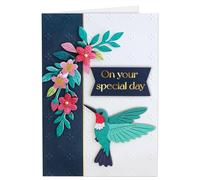 Joli Coon On your special day Tarjeta de cumpleaños premium SIGNATURE 3D Colibrí - Tarjeta de cumpleaños en 3D con sobre de papel premium y pegatina de sello - 17 x 11,5 cm