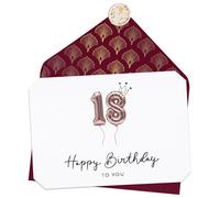 Joli Coon Tarjeta 18 cumpleaños - Happy Birthday 18 - Tarjeta felicitacion 18 cumpleaños con sobre y un sello de cera
