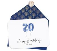 Joli Coon Tarjeta 20 cumpleaños - Happy Birthday 20 - Tarjeta felicitacion 20 cumpleaños con sobre y un sello de cera