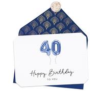 Joli Coon Tarjeta 40 cumpleaños - Happy Birthday 40 - Tarjeta felicitacion 40 cumpleaños con sobre y un sello de cera