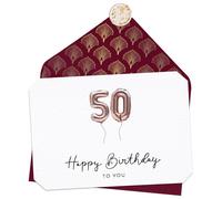 Joli Coon Tarjeta 50 cumpleaños - Happy Birthday 50 - Tarjeta felicitacion 50 cumpleaños con sobre y un sello de cera