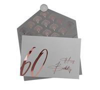 Joli Coon Tarjeta 60 cumpleaños - Happy Birthday 60 - Tarjeta felicitacion 60 cumpleaños con sobre y un sello de cera