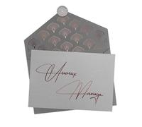 Joli Coon - Tarjeta de boda - Feliz Matrimonio Original - Tarjeta de felicitación de matrimonio con sobre y sello de cera