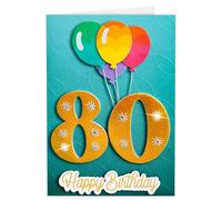 Joli Coon Tarjeta de cumpleaños 80, SIGNATURE 3D, con sobre FinePaper