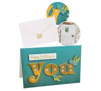 Joli Coon Tarjeta de cumpleaños SIGNATURE 3D - Tarjeta de cumpleaños 3D premium Happy Birthday to you con sobre de FinePaper y pegatina de sello