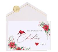 Joli Coon Tarjeta de navidad STARDUST - Tarjeta de navidad All I want for Christmas is you en papel nacarado de 300 g con sobre FinePaper y adhesivo con sello - 17 × 11,5 cm