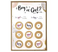Joli Coon Tarjeta de rascar Es una niña tres en raya con sobre - Revelacion sexo bebe - Niño o Niña
