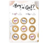 Joli Coon Tarjeta de rascar Es una niña tres en raya - Revelacion sexo bebe - Niño o Niña