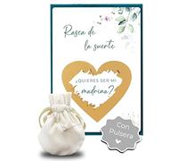 Joli Coon Tarjeta de rascar Quieres ser mi madrina, con pulsera, con sobre