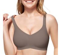 JoliComfy Sujetador Sin Aros Sujetadores Mujer Bra Sujetador Push Up Relleno Comodos Bralette Sin Costuras(Gris,XL)