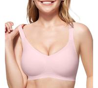 JoliComfy Sujetador Sin Aros Sujetadores Mujer Bra Sujetador Push Up Relleno Comodos Bralette Sin Costuras(Rosa,M)