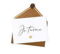 JoliCoon - Tarjeta Te quiero - con sobre y sello de cera - Tarjeta de San Valentín