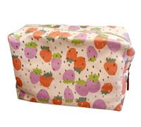 Jolie Fille Bolsa de maquillaje de lona, bolsa de cosméticos para viajes, accesorios de maquillaje para mujeres y niñas., melocotón y fresa, Neceser para cosméticos