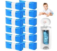 JOLIGAEA 12 Recambios para Cubos de Pañales, 4.5m Recambio Contenedor Pañales, Barrera de Olor Súper Fuerte, Compatible con la mayoría de las papeleras, Azul claro
