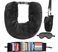 JOLIGAEA Almohada de Cuello Rellenable para Viajes, Cojin Viaje Cuello, Almohada de Cuello Rellena con Ropa, Solo Funda de Almohada de Viaje para Viajar En Automóvil o Avión