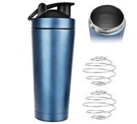 JOLIGAEA Coctelera de Proteína de Acero Inoxidable, Botella Mecedora de Proteína Capacidad 750 ml, Proteína Shaker, Botella de Fitness, Batidora Proteinas, a prueba de Fugas, Azul