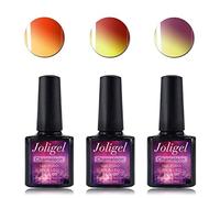 JOLIGEL 3pcs 10ml Pintauñas Esmaltes en Gel Camaleón Semipermanentes para Diseño de Uñas Manicura Pedicura UV LED, Cambia Color con Temperatura, 007