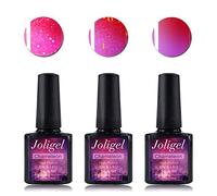 JOLIGEL 3pcs 10ml Pintauñas Esmaltes en Gel Camaleón Semipermanentes para Diseño de Uñas Manicura Pedicura UV LED, Cambia Color con Temperatura, 015