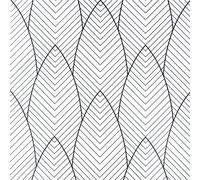 JOLIHOME Papel Pintado Minimalista Moderno Adhesivo de Pared Impermeable Autoadhesivo con Patrón Geométrico en Blanco y Negro para Baño Salón Dormitorio Cocina Puerta 44,5x500 cm