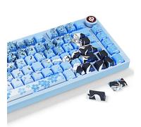 JOLINTAL Bule Anime Keycaps - Juego de teclas de impresión lateral, teclas japonesas PBT personalizadas que brillan a través de la tapa retroiluminada, 131 teclas de tinte Sub Cherry Profile para