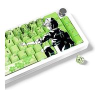 JOLINTAL Teclas de anime japonés rosa Shine Throgu, teclas de perfil de cereza, 131 teclas de sublimación de tinte PBT, juego de teclas personalizadas para teclado mecánico 61/64/75/84/87/104/108 con
