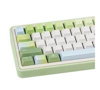 JOLINTAL Teclas de material PBT, 143 teclas, estilo minimalista, color verde matcha, perfil de cereza, sublimación, juego de tapas personalizadas para teclados mecánicos Cherry Gateron MX Swithes