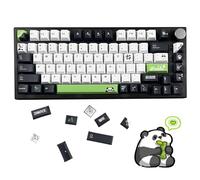JOLINTAL Teclas de panda blanco y negro de 134 teclas, teclas verdes PBT, proceso de sublimación de calor de cinco caras de cereza para teclado mecánico y teclado de juegos