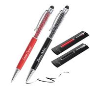 Jolis Papiers - Bolígrafo de bola personalizable con grabado de texto o logo - Cristales integrados - Stylus táctil - Regalo para empresas, eventos y publicidad - Marca francesa