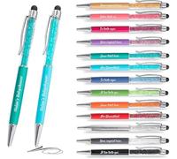 Jolis Papiers - Bolígrafo de bola personalizable con grabado de texto o logo - Cristales integrados - Stylus táctil - Regalo para empresas, eventos y publicidad - Marca francesa