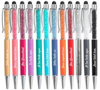 Jolis Papiers - Bolígrafo de bola personalizable con grabado de texto o logo - Cristales integrados - Stylus táctil - Regalo para empresas, eventos y publicidad - Marca francesa