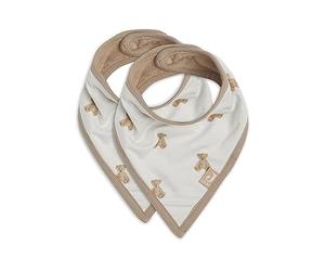 Jollein 029-867-66095 Bandana - Juego de 2 baberos, diseño de oso de peluche, color blanco