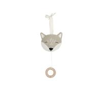 Jollein 043-001-67077 - Caja de música (tela), diseño de zorro, color blanco y verde