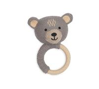 Jollein 101-007-67078 - Sonajero y mordedor con oso, color gris y marrón