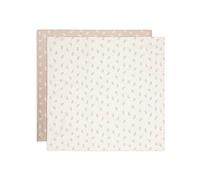 Jollein 535-852-67042 - Juego de 2 paños de Gasa/Swaddle (115 x 115 cm), Color Rosa y Blanco