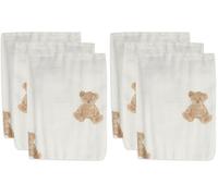 Jollein 536-848-66095 - Manoplas de baño (3 Unidades, 15 x 20 cm), diseño de Oso de Peluche, Color Blanco (Paquete de 2)