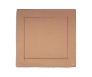 Jollein Alfombra de gateo para bebé - Little Waffle - 100 x 100 cm - Color tierra claro/arena - Relleno para parque infantil - 95% algodón, 5% elastano - Certificado OEKO-TEX - Suave y acogedora