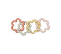 Jollein Anillos de juego Baby - Flores - Silicona y nailon - Sin BPA - Mordedor para bebé - Mordedor y ayuda para la dentición - A partir de 3 meses - Juego de varios anillos