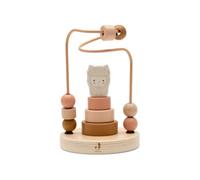 Jollein Aro de madera para desarrollar la motricidad fina - Con cuentas de madera y juego de apilamiento - Alpaca Paco