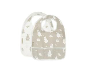 Jollein Babero impermeable Miffy & Snuffy Olive Green pack doble | 029-864-67091