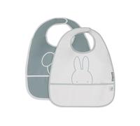 Jollein - Baberos impermeables para bebé Miffy Peekaboo - Pack de 2 - Cierre de velcro - Baberos para niños y niñas - Verde mar, Rosa silvestre