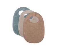 Jollein Baberos para bebé, de rizo, color verde mar, turrón y galleta, 3 unidades, 100% algodón, con cierre de velcro, babero para bebé