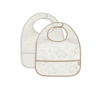 Jollein Baberos para bebé - Elephant Tales - Paquete de 2 - Baberos Impermeables - con Cierre de Velcro - Babero para bebé - Babero para la Baba