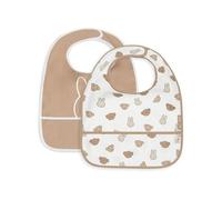 Jollein Baberos para bebé - Miffy and Friends - Pack de 2 baberos impermeables - con cierre de - babero para bebé - babero babero bebé