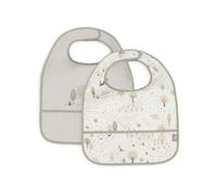 Jollein Baberos para bebé - Tiny Park - Paquete de 2 - Baberos Impermeables - con Cierre de Velcro - Babero para bebé - Babero para la Baba