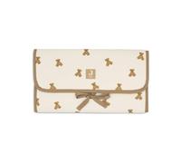 Jollein Cambiador Little Waffle - Mini osito de peluche - Con bolsillos y lazo - Suave y lavable - Cambiador portátil - Ideal para llevar